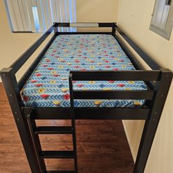 Twin Size Loft Bed Wood Loft Bed with Stairs