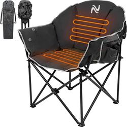 Oversized Heated Camping Chair for Sports, Camping, Patio, Lawn - NO Battery