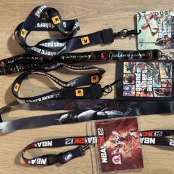 GTA V Promo Lanyard, Gears of War 3 Employee Lanyard,Video Game Launch Swag