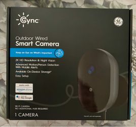 GE Cync Outdoor Wired Smart Camera 2K HD NIB