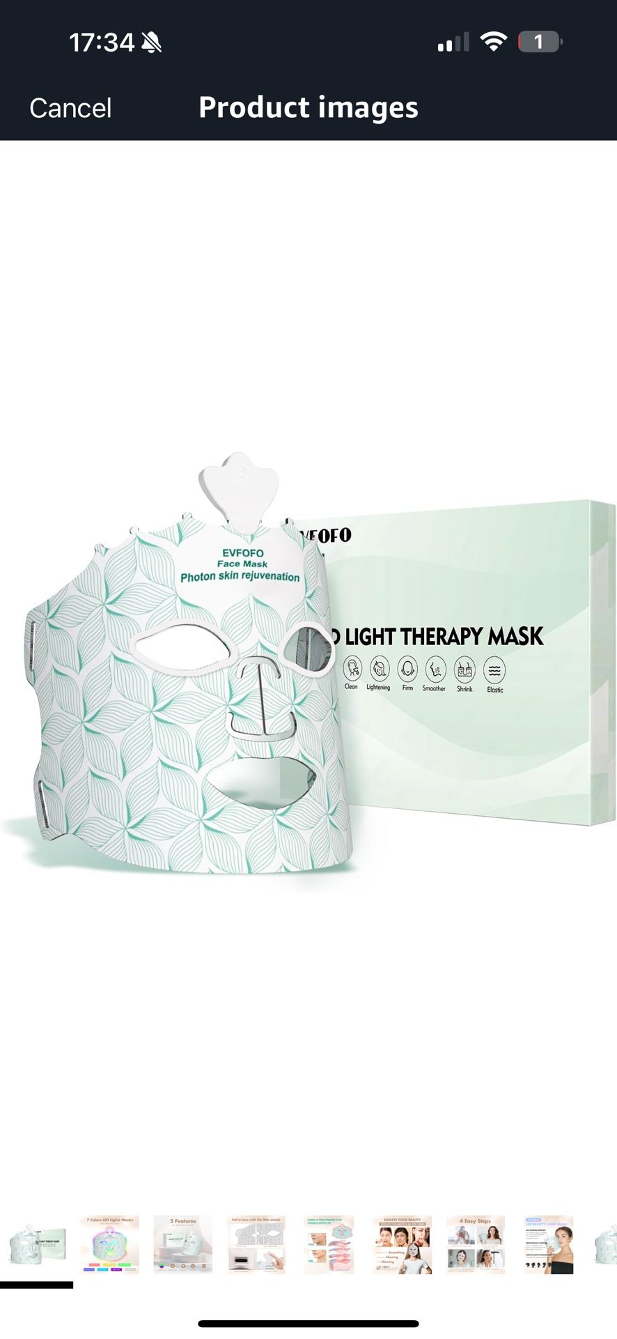 Red Light Therapy Mask for Face, 7 Colors LED Face Mask Light Therapy At Home, Led Face Mask Light Therapy, Green