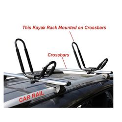 Two J-style carriers for kayaks, paddleboards, or surfboards.