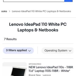 Lenovo 110 White Laptop & Intel Notepad 