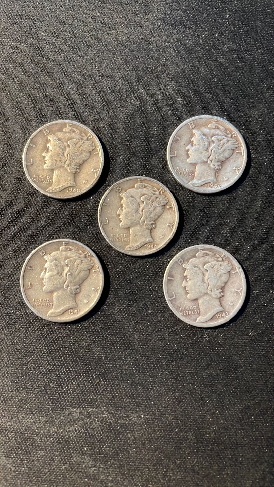 Mercury Dimes. #22-A