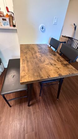 Modern Industrial Wooden Dining Table / Desk / Seats 4 - Great Condition!