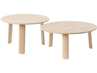 Hem Alle Solid Oak Nesting Coffee Tables ✨ Set of 2 ✨ Excellent Condition MCM Vintage Modern Swiss