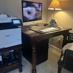 Solid Dark Wood Table/Desk