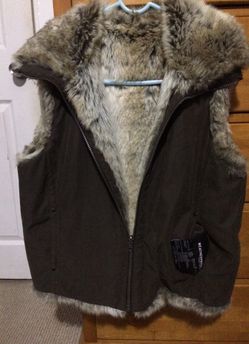 Reversible faux fur vest