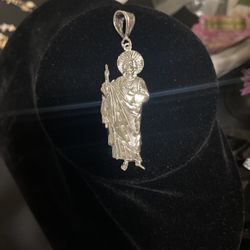 Big Silver San Judas Pendant 