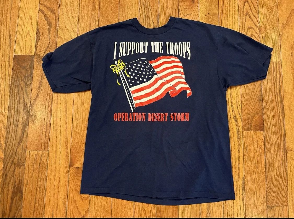 Operation Desert Storm T-Shirt XL Support Troops USA Military Army Vintage 90s