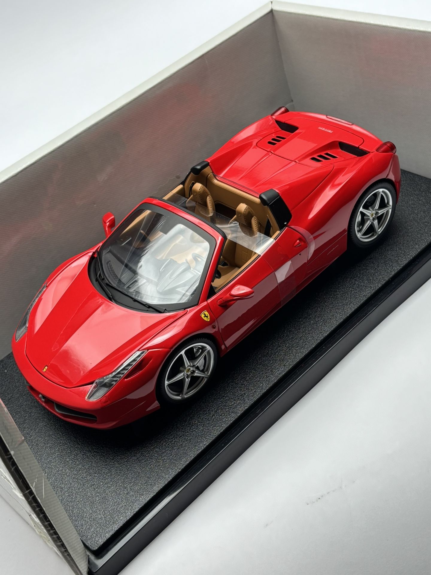 RARE 2015 Ferrari 458 Spider, RARE Rosso Red, 1:18 Diecast Model Car from Hot Wheels