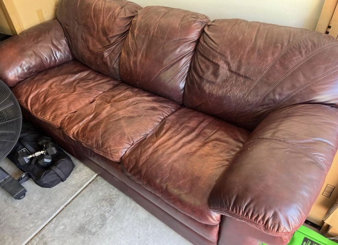 Brown Leather Couch
