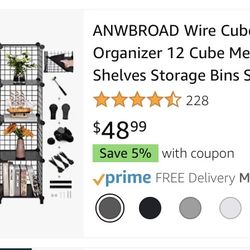 Metal Cubic Shelves . Bought A Couple Months Ago. Moving. In Good Condition 