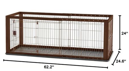 Richell Expandable Wooden Pet Crate with Floor Tray - Small
