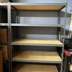 Heavy Duty Metal Shelves With Wood.
