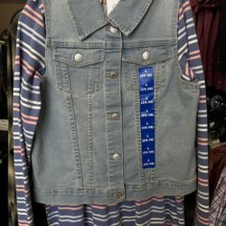 Levi’s Girls 2 Piece Set Denim Vest And Dress