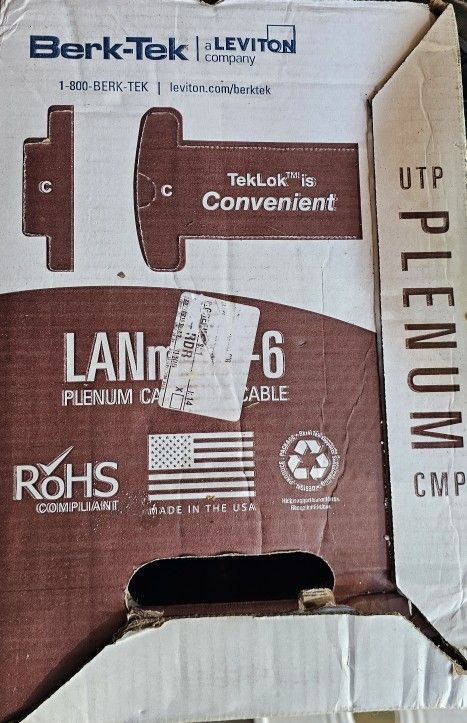 Blue Cat 6 Plenum 1000 Feet