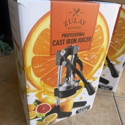 Zulay Kitchen Cast Iron Juicer - Easy-to-Clean Heavy-Duty Manual Juicer, Professional Citrus Juicer - Stainless Steel Lemon Squeezer