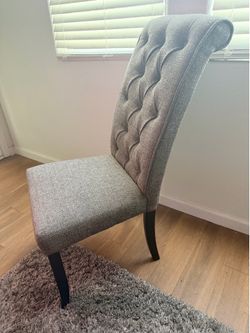 Gray Button-Tufted Accent Chairs