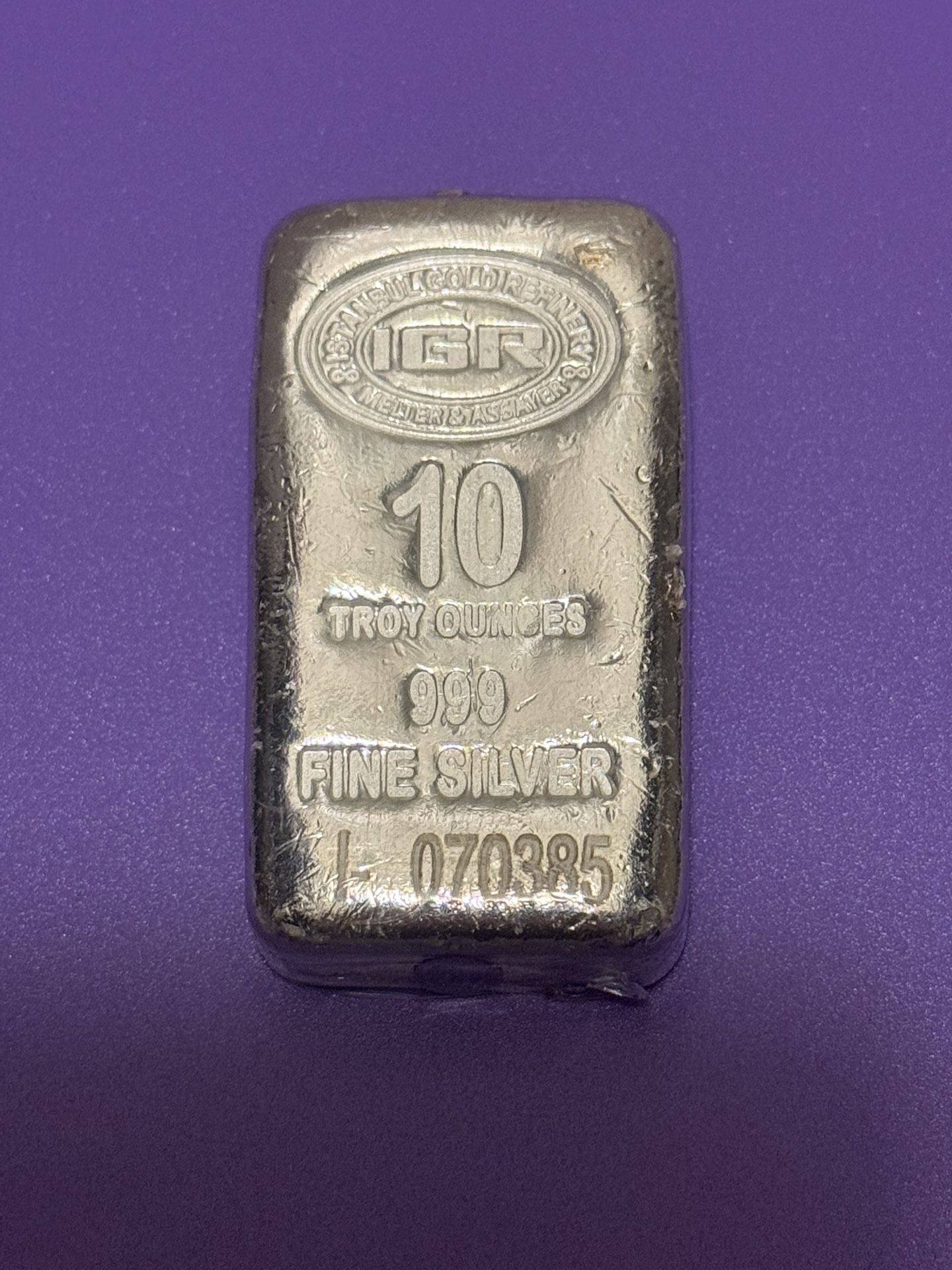 Istanbul Gold Refinery 10 oz .999 Fine Silver Bar