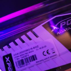 White ADATA XPG PC4-24000 8GB DDR4 3000 MHz Desktop Ram AX4U300038G16-BWZ