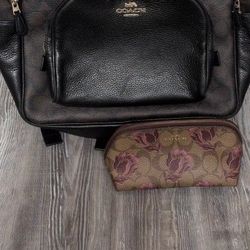 Bag - Coach Backpack & Makeup Pouch