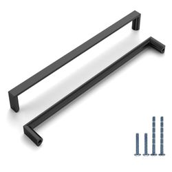 9 Pack 10 Inch(254mm) Kitchen Cabinet Handles Matte Black Cabinet Pulls 