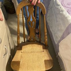 Antique Vintage Solid Wood Rocking Chair