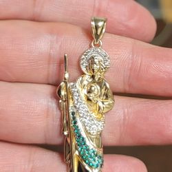 14k Gold San Judas,  Pendant,  7.7 Grams