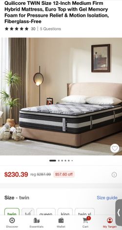 Brand New in sealed box Quilicore Twin 12” Hybrid Mattress – Purchased from Target