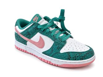 Nike Dunk Low Snakeskin Washed Teal Bleached Coral Size 9.5