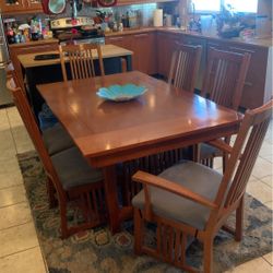 Mission style Dining Table With Side Board