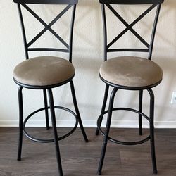 2 Swivel Barstools, Black & Beige, Target Brand, Excellent Condition