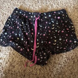 Black Star and Moon Print Sleep Shorts