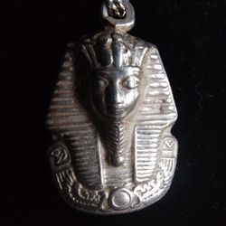 🔥 Real 925 Silver Egyptian Pharaoh King Tut Tutankhamun Pendant & Free Chain 🔥