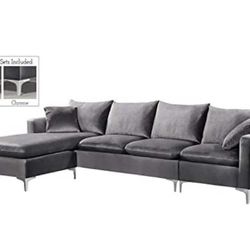  Sectional With Gold or Chrome Legs