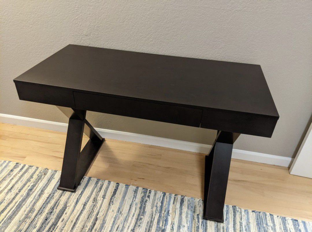Small Dark Brown Desk With Drawer