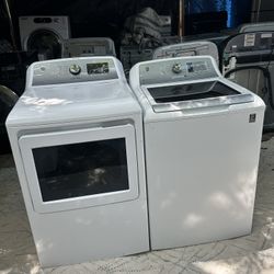 Ge XL Glass Top Washer & Dryer Set 