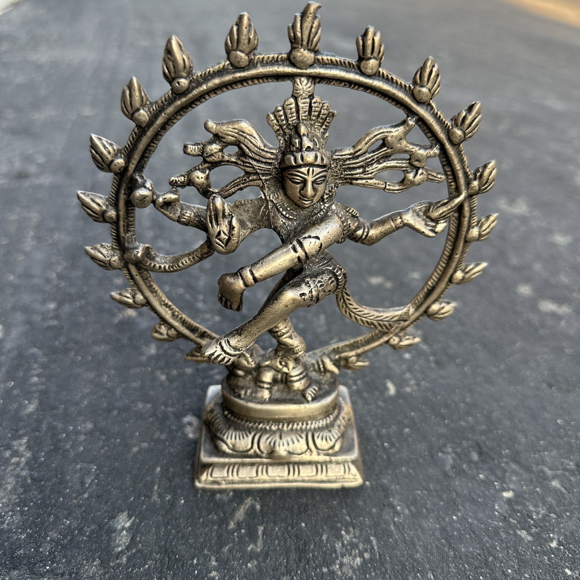 Vintage Metal Silver SHIVA NATARAJA Dancer HINDU GOD Statue Figurine 6”