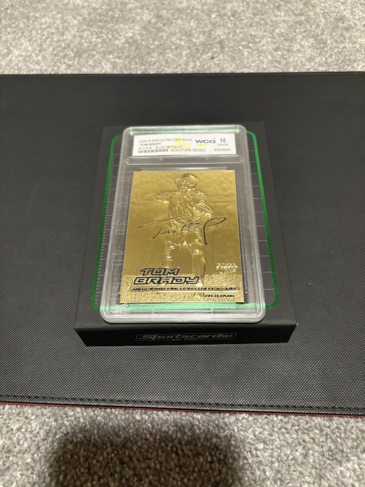 TOM BRADY 2000 Fleer Ultra 23K GOLD ROOKIE Card Metallic Signature Series Graded Gem-Mint 10