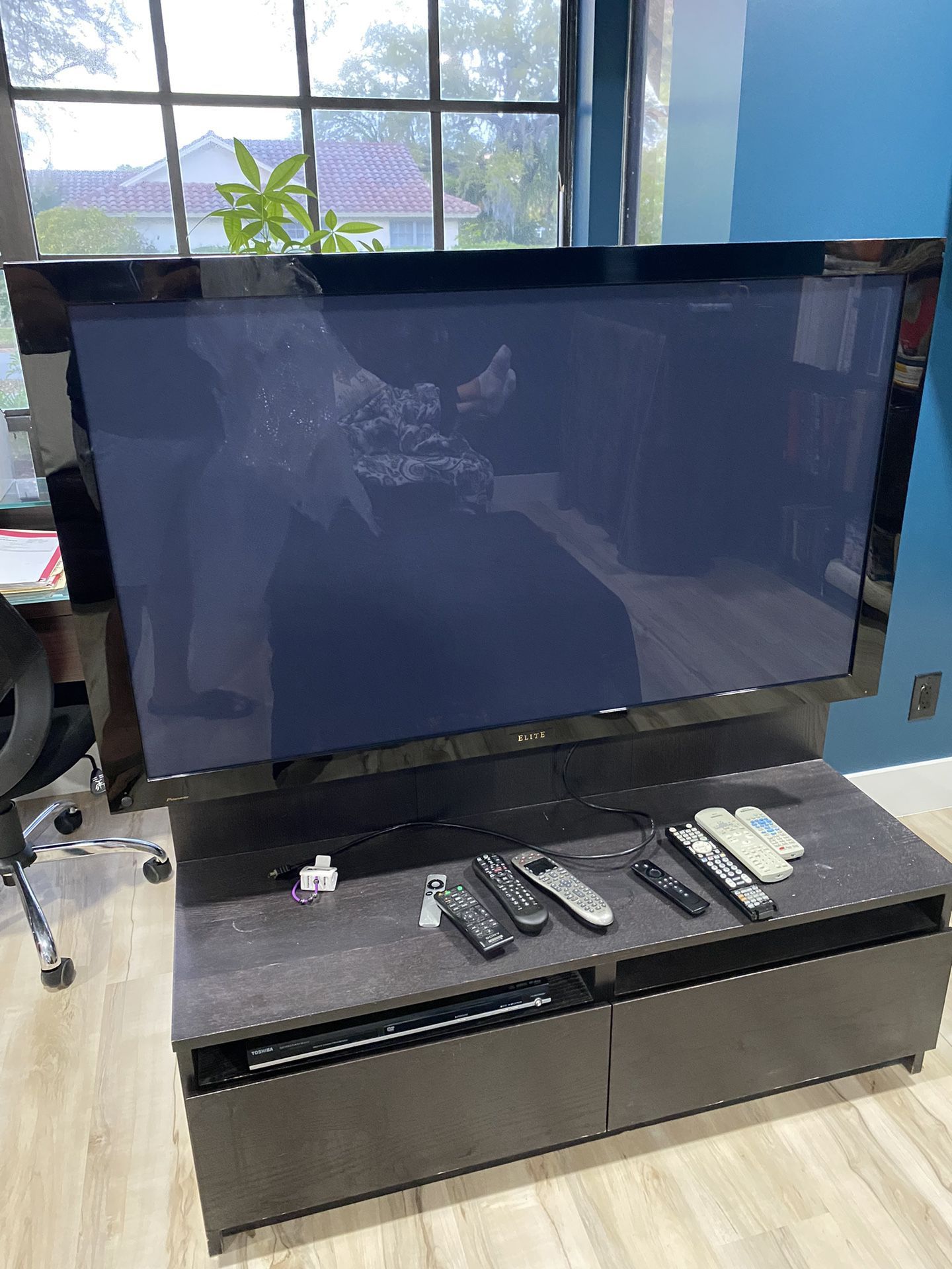 50” Pioneer Tv Elite Plasma With Wall Unit And Entertainment Center