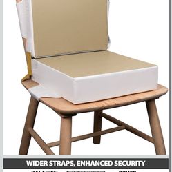 Kalawen Upgraded 2Pcs PU Washable Straps Safety Buckle Toddler Booster Seat for Kitchen Chair, Portable Travel