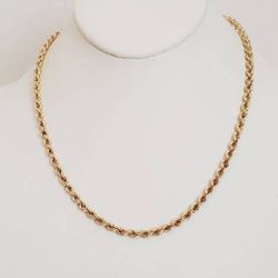 14k Gold Semi Solid Rope 18in