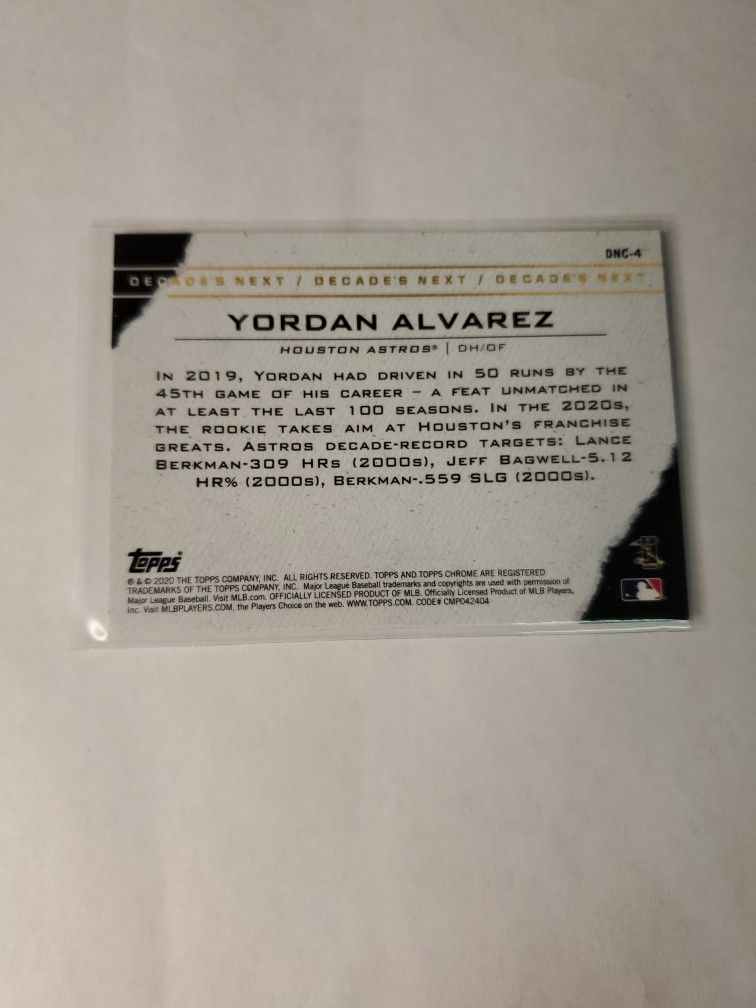 Yordan Alvarez Houston Astros Rookie Card for Sale in Tucson, AZ - OfferUp