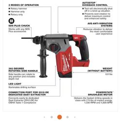 Rotary Hammer 1 “ SDS Plus