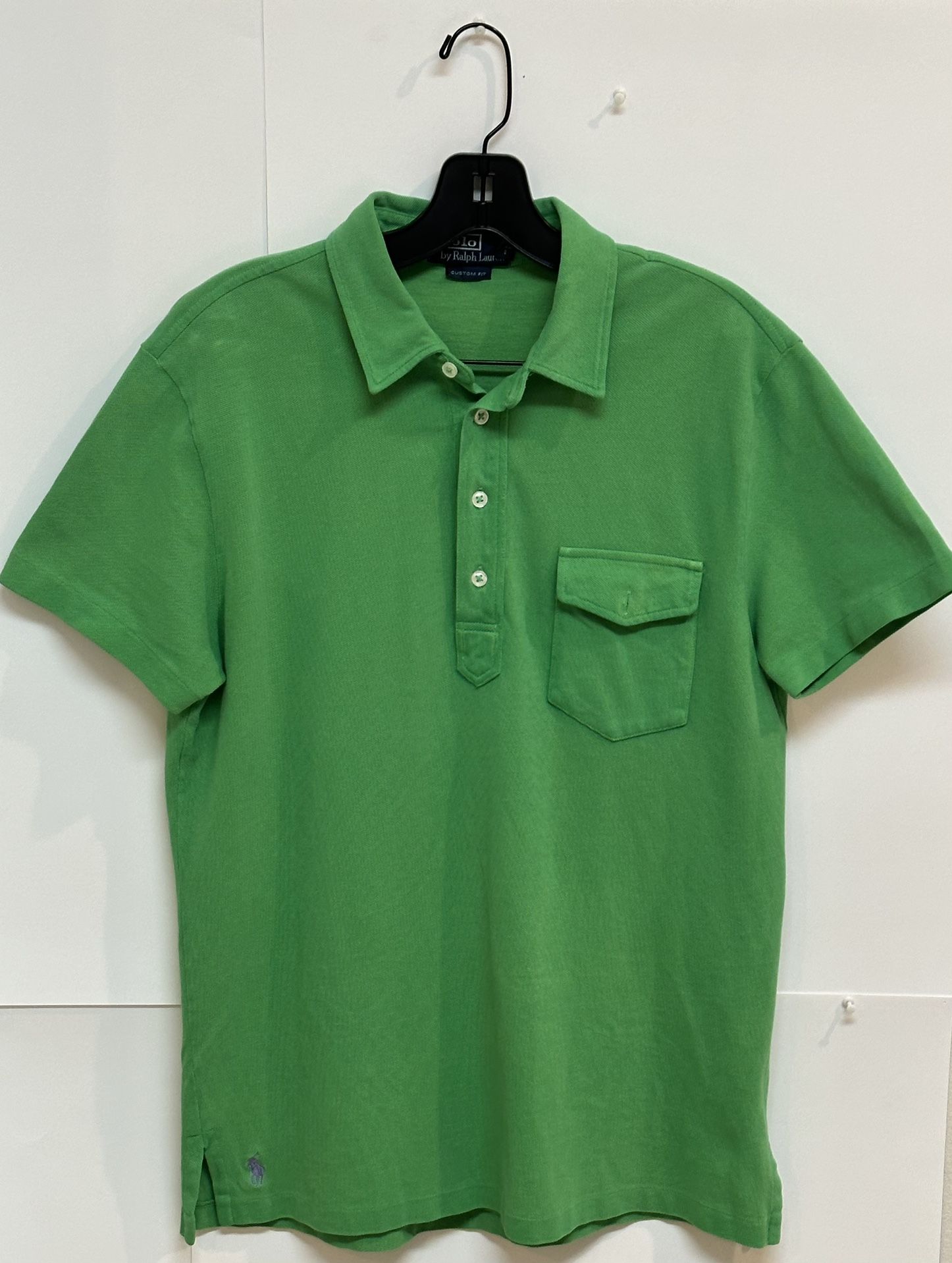 Polo Ralph Lauren Men’s Polo Shirt | Custom Fit Mesh | Green/Purple Pony / M