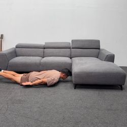 ❗️Half Priced❗️Gray Sectional Couch with Adjustable Headrest (Retails for 1400) Can Deliver