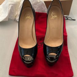 Christian Louboutin Black Patent Leather Stilettos 