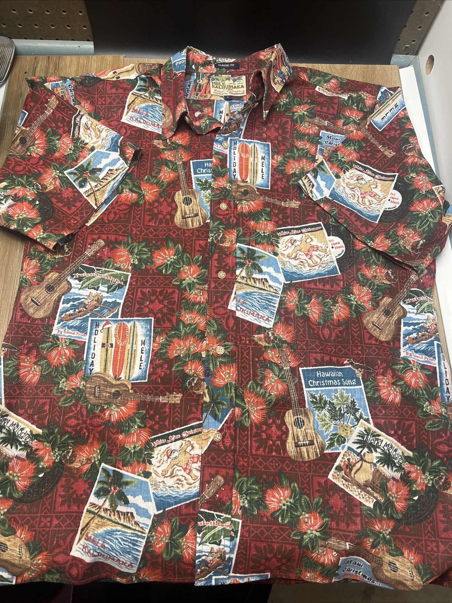 Vintage 2017 REYN SPOONER Mele Kalikimaka Aloha Christmas Men’s Large