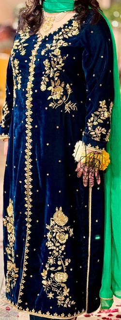 Velvet Embroidered 3 Pc